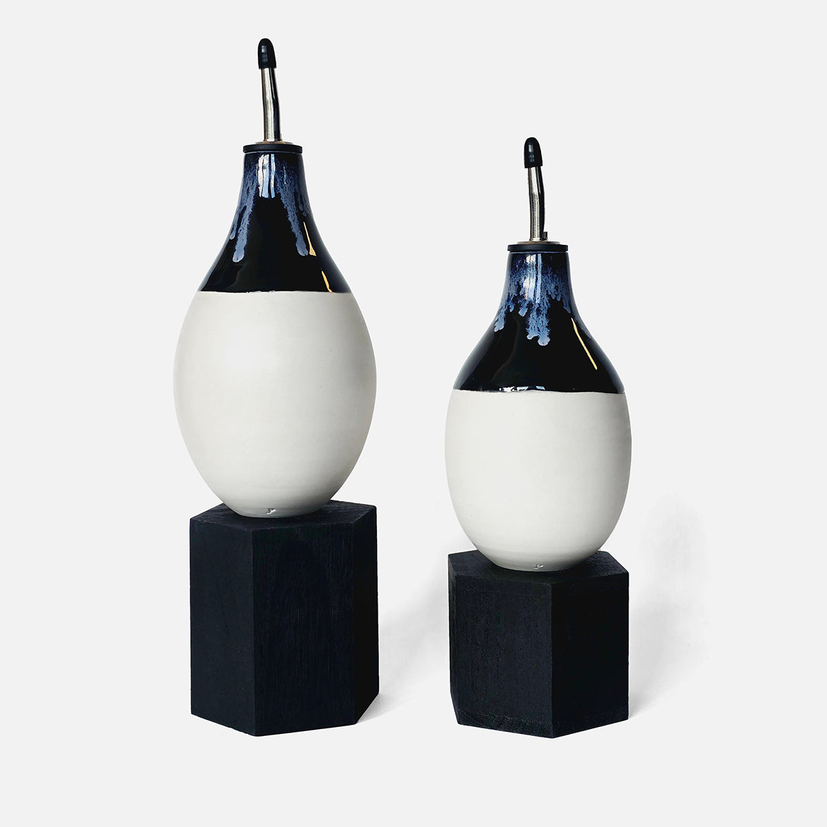 Black and Electric Blue Olive Oil/Vinegar Pourer