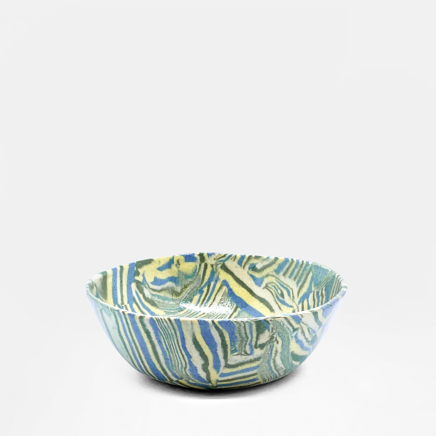 Handmade Nerikomi Stoneware Striped Bowl