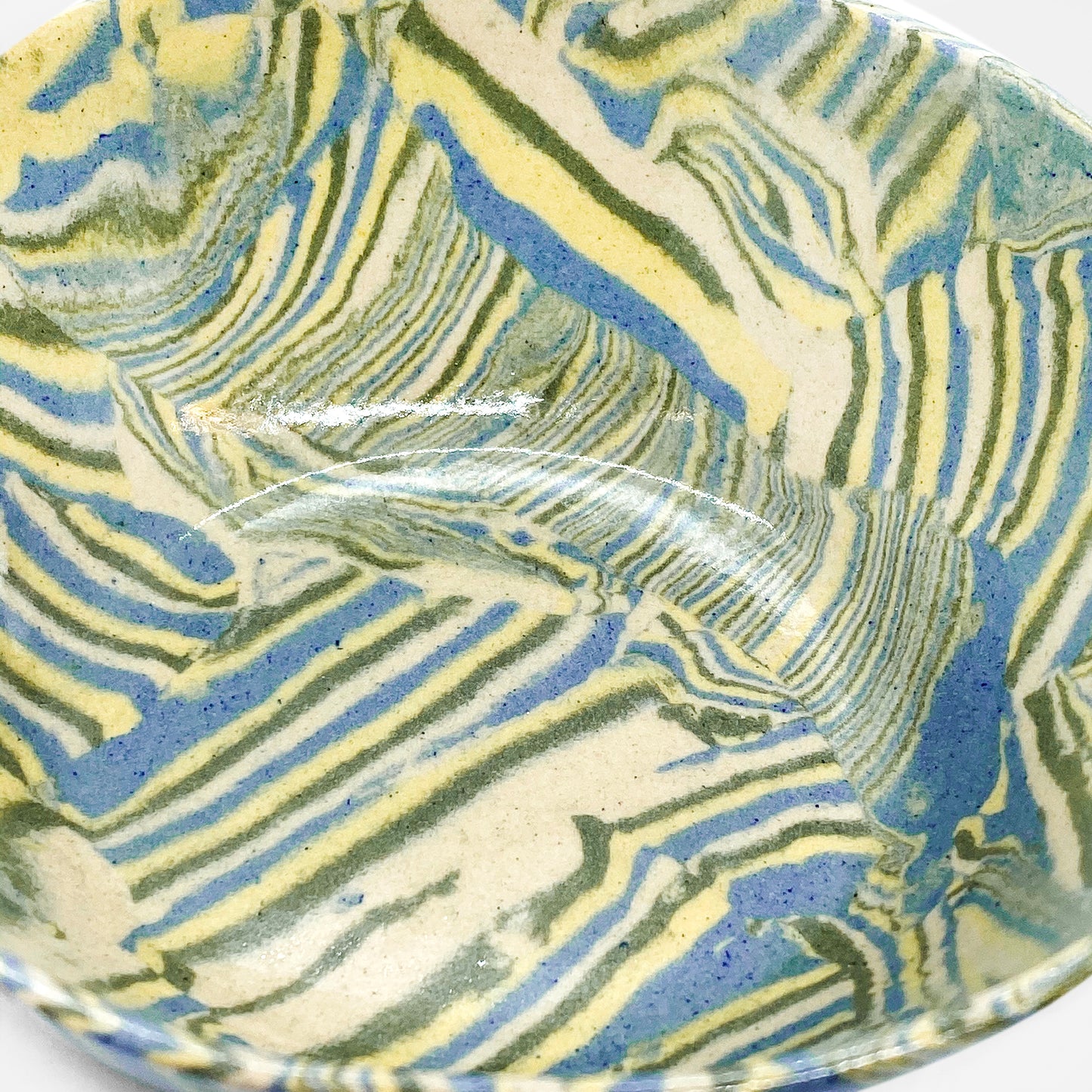 Handmade Nerikomi Stoneware Striped Bowl