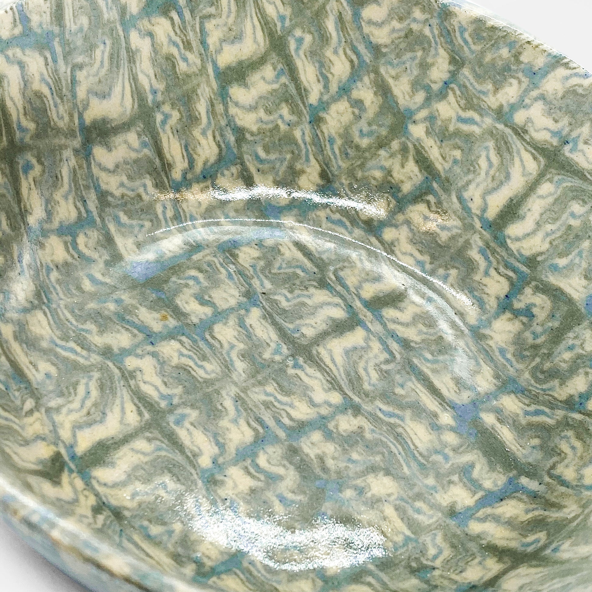 Handmade Nerikomi Stoneware Square Pattern Bowl