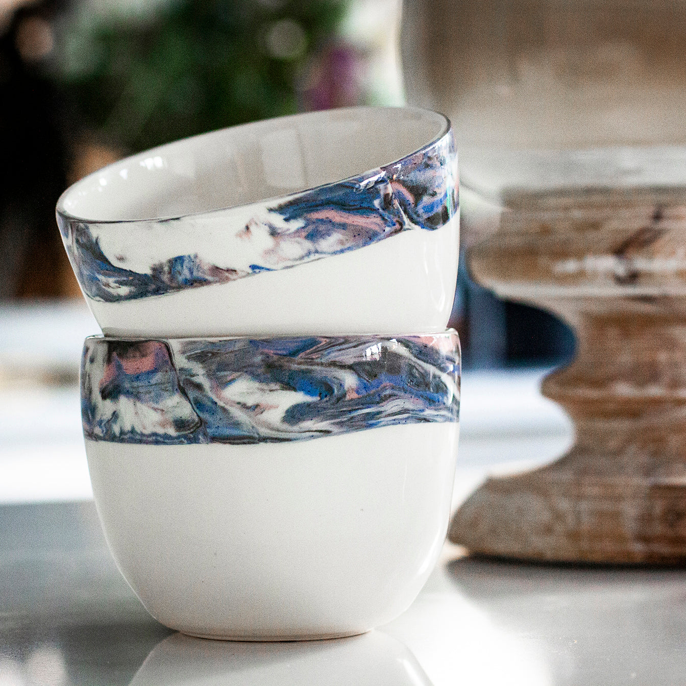 Handmade Nerikomi Porcelain Cup