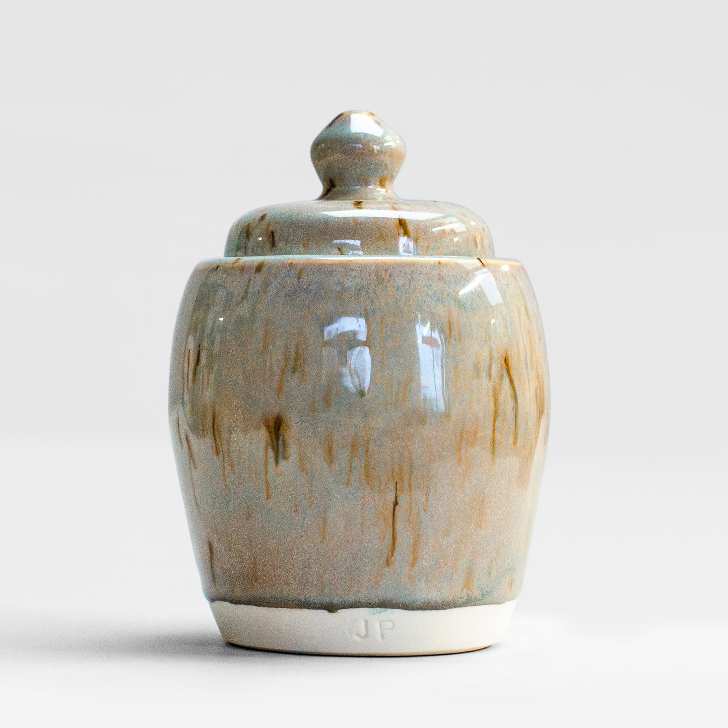 Handmade Porcelain Lidded Pot - Blue