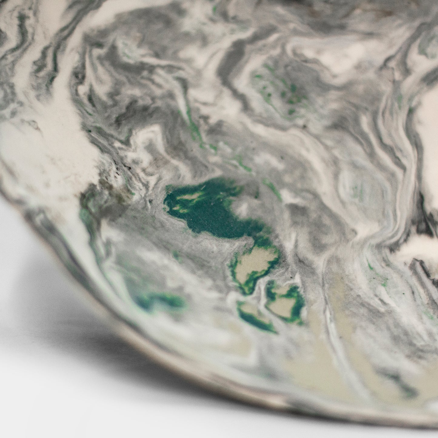 #14 Handmade Porcelain/Resin Nerikomi Matte Large Bowl - Mountain Landscape